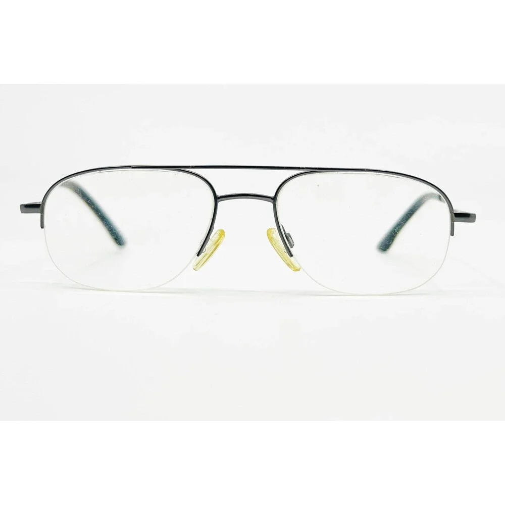 Caravaggio Eyeglasses Mens Gunmetal Semi Rimless Aviator Arton GUN 145 54-18-145